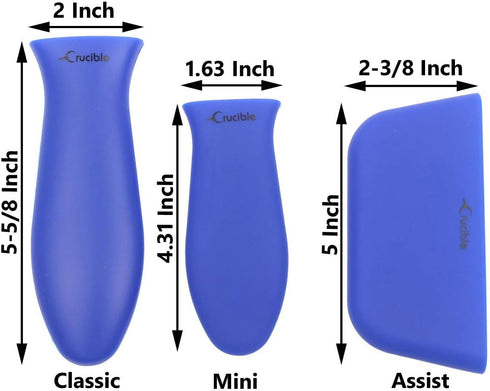 Silicone Hot Handle Holders 3-Pack Mix (Blue)...