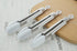 Mini Silicone Tongs 7-Inch Small Salad Tongs, Set of 3 (White)...