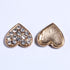 DIY 50PCS 15mm Gold Metal Heart Crystal Rhinestone Buttons with Flatback for Headbands Hair Accessories Flower Center Bouquet Wedding Invitation (...