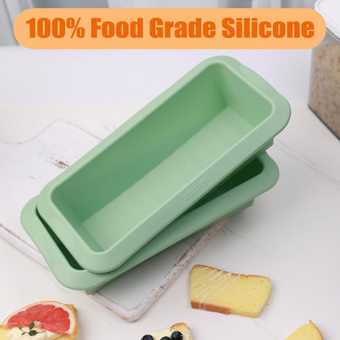 Silicone Bread Loaf Pans (2 Pack) - Nonstick Silicone Baking Mold for Homemade Bread, Brownies and Pound Cakes QLG0112-10.8x5.4x2.6 inch...