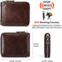 Mens Genuine Leather Zipper Wallet RFID Secure Large Capacity Double Fold Multi-card Leather Wallets for Men and coin purse...