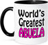 3dRose World’S Greatest Abuela, Pink Mug, 11 oz, Black...
