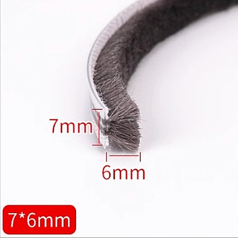 16 Ft (5m) 196 Inch Sliding sash Windows Doors Tape Pile Draught excluder Brush Seal Strip weatherstrip 7mm x 6mm (7/24 1/4 Inch, Gray)...