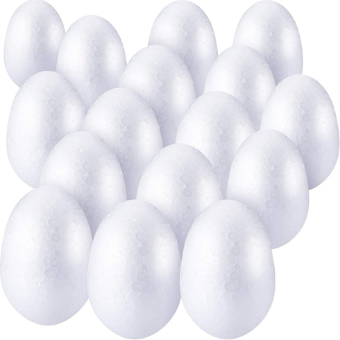Zonon 15 Pieces Foam Egg White Craft Egg Foam Natural Polystyrene Handmade Ball for Easter DIY Craft Home Decoration(8 x 5.5 cm/ 3.15 x 2.17 Inche...