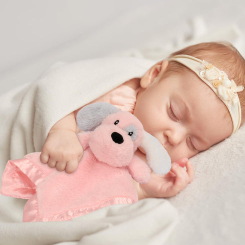 Puppy Baby Security Blanket for Toddler Infant Newborn Boys and Girls Soft Lovey Stuffed Animal with Plush Fabric and Satin Backing, Lovely Snuggl...