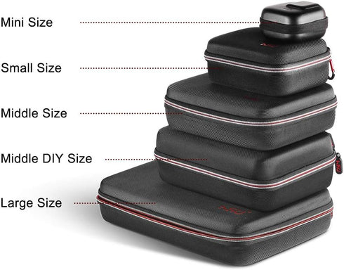 HSU Middle Protective Carrying Case for GoPro Hero 12, 11, 10, 9, 8, Hero 7 Black, Hero 6,5, 4 Black and Accessories, Compact and Safe Action Came...