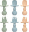 Baby Spoons and Forks Feeding Set, 6 Pack Silicone First Stage Self Feeding Toddler Utensils, BPA Free, Baby Led Weaning Supplies for Training Spo...