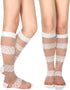 Benefeet Sox Womens Lace Knee High Socks Girls Nylon Knee Highs Sexy Sheer Trouser Socks Black White Mesh Fishnet Stockings...
