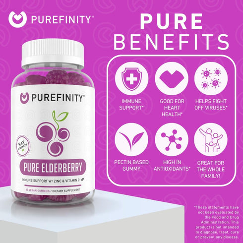 Sambucus Elderberry Vitamin C and Zinc Gummies – 3-in-1 Sambucus Elderberry Gummies for Kids & Adults, Vitamin Boost Antioxidant – Gluten Free, No...