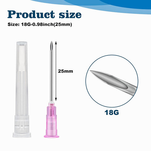 120Pcs 18Gauge Dispensing Needles 1 Inch with Cap Individually Wrapped Sealed for Scientific Labs, Measuring Refilling, Industrial Dispensing Acce...