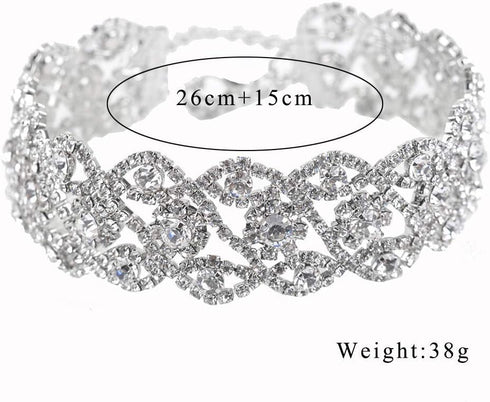 JAKAWIN Rhinestone Choker Necklace Jewelry Adjustable Collar Necklaces Silver Chokers for Women and Girls NK126...
