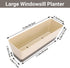 Planter Windowsill Box, 1 Pack 12x3.8 Inch Herb Rectangle Planter with Tray, Modern Indoor Succulent Cactus Plastic Plant Pot for Windowsill, Gard...