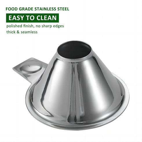 Stainless Steel Spice Funnel with Handle for Kitchen Use Filling Spice Jars, FIFO Squeeze Bottles, Spill-Free Metal Funnel for Salt Pepper Powder,...