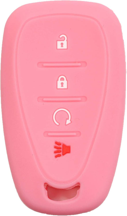 2pcs 4 Button Smart Key Fob Silicone Rubber Case Cover Protector Holder Compatible with Chevy Chevrolet Blazer Bolt Equinox Traverse Trax Trailbla...