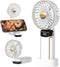 Portable Handheld Fan Hanging Neck Fan?Foldable Personal Fan Desk Fan with Lanyard and Digital Display?USB Rechargeable 5000mAh 5 Wind Speed Mini ...