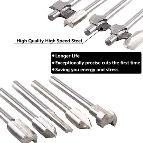 HSS Router Dremel Bits and Router Bit Set 1/8"(3mm) Shank for Power Rotary Tools Accessories for DIY Woodworking, Carving, Edge Treatment Grooving...