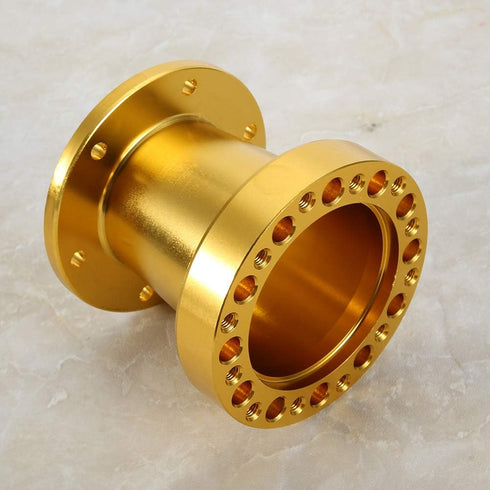 Steering Wheel Hub Adapter?2 Colors 3inch 50mm Universal Car Steering Wheel Hub Aluminum Spacer Steering Wheel Hub Adapter Kit(Gold)...