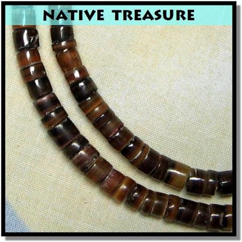Brown Pin Puka Shell Necklace Surfer Beach Puca Choker - 5mm (3/16") - 18" Inch...