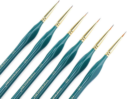 Transon Detail Thin Paint Brush Set 6pcs for Model Minature Craft and Art Painting Green...