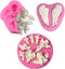 HiParty 3Pcs/Set Mini Angel Baby & Wings Fondant Molds Angelic Cherub Silicone Cake Decorating Tools Polymer Clay Molds for Boy Baby Shower Baptis...