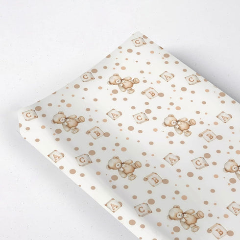 Woodland Bears Changing Pad Cover, Forest Bears Baby Diaper Changing Table Pad Cover, Unisex Cute Bears ABC Letter Pattern Baby Diaper Table Chang...