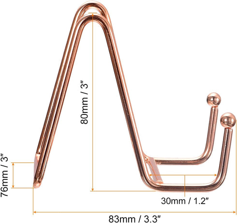 uxcell Plate Stand for Display, 3Pcs 3 Inch Iron Easel Plate Holder Display Stands Metal Decorative Plates for Picture Photo Book, Rose Gold...