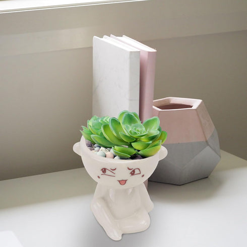 Cute Succulent Garden Pots Ceramic: Succulent Plant Pot Small Flower Planter Flower Head Planters Flower Pots Plant Pots for Outdoor Garden Home P...