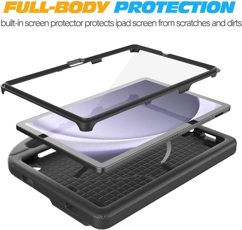 Kids Case for Samsung Galaxy Tab A9 Plus 11 Inch 2023 (SM-X210/X216/X218), with Built-in Screen Protector, Shockproof Handle Stand Protective Cove...