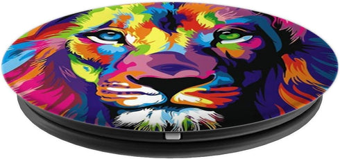 Watercolor Colorful Wild Cat Lion Pop Mount Socket PopSockets PopGrip: Swappable Grip for Phones & Tablets PopSockets Adhesive PopGrip...