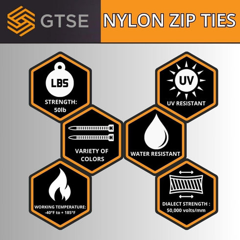 GTSE 12 Inch Brown Zip Ties, 100 Pack, 50lb Strength, UV Resistant Long Nylon Cable Ties, Self-Locking 12" Tie Wraps...