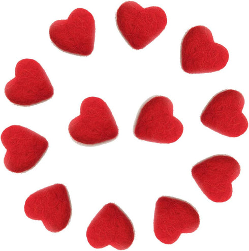 4cm 40mm Heart Shape Wool Felt Balls Beads 100% Natural Wool Felting Woolen Felted Fabric for Home Decor Dream Catcher DIY Baby-Mobile Garland Cra...