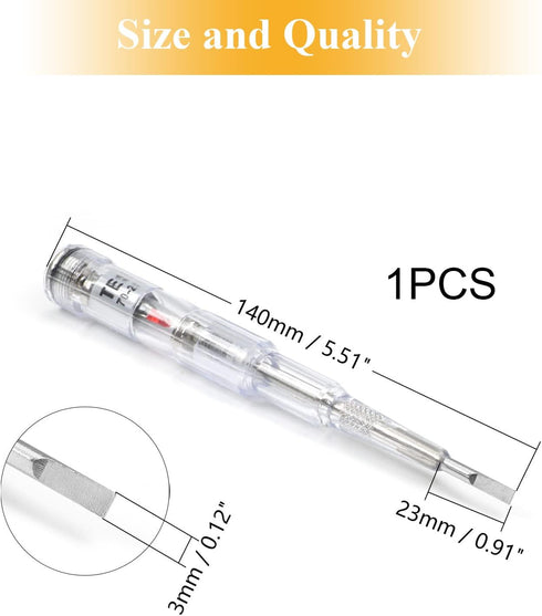 Fielect Voltage Tester Screwdriver, Voltage Tester Pen 70-250V Voltage Detector Pen Neon Light Circuit Tester Pen Voltage Test Pen Screwdriverm 1P...