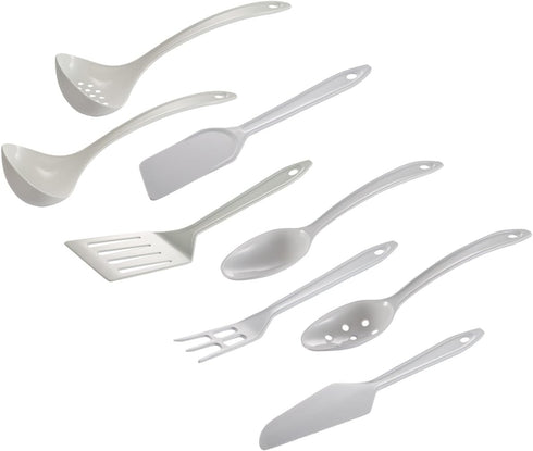 Hutzler LOPOL Reinforced Nylon Utensils, 11", White, Set of 8...