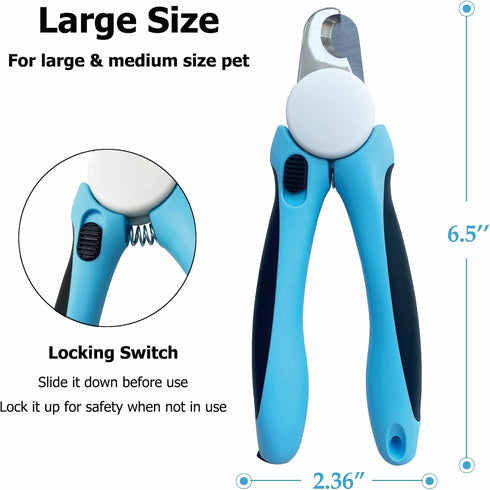 Dog Nail Clippers, Cat Nail Trimmer, Nail Clippers for dogs & cats paw, Pet Toenail Clipper for Medium Large dogs with Nail File, Claw Grooming Cl...