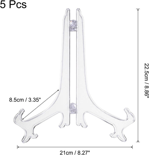 uxcell 9" Acrylic Plate Stands for Display Easels Stand Display Stand Acrylic Plate Holder for Card Easel Photo Frame Desktop Transparent 5Pcs...