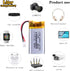 Liter 3.7V 700mAh 802040 Lipo Battery Rechargeable Lithium Polymer ion Battery Pack with JST 2.0mm Connector...