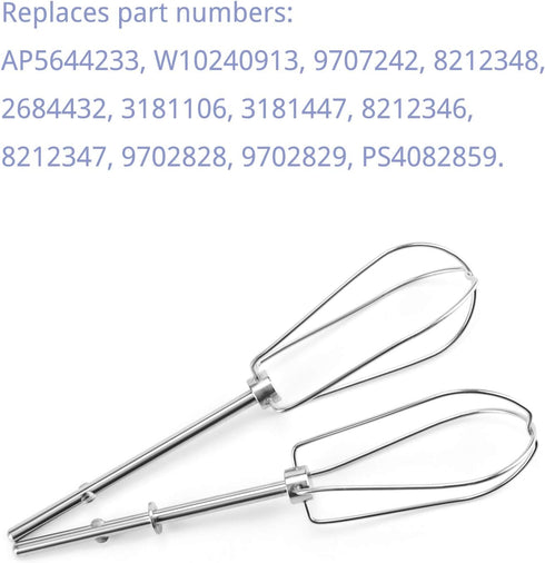 W10490648 Hand Mixer Turbo Beaters for Blending Soups, Smoothies, Shakes, Egg Whites,Replaces:AP5644233,AP6022244,PS11755576,PS11755576-by Sikawai...