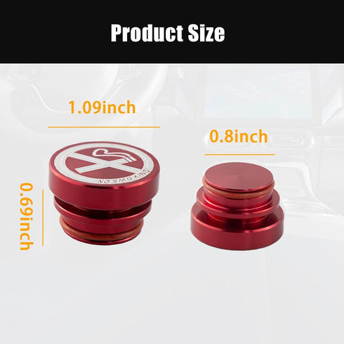 Aluminum Dustproof Plugs Billet Dust Plugs 2PCS 12 Volt Replacement Kit Anodized Aluminum Auto Parts for Most Cars (Red)...