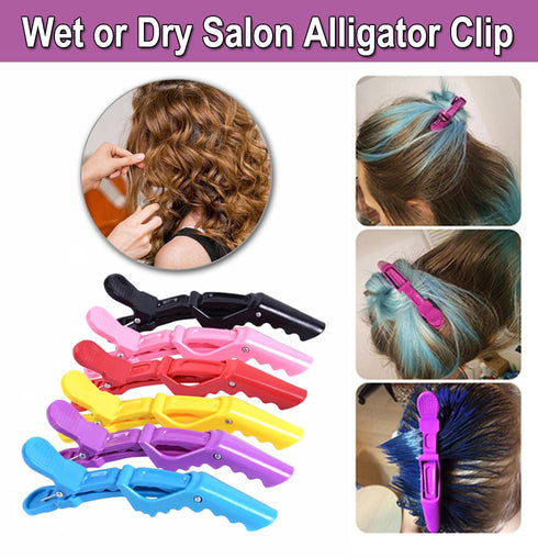 AKOAK 6 PCS Professional Anti slip Crocodile Clip - Large Styling Hair Clip for Women's Thick Hair, Dyeing or Hair Care Partition Positioning Clip...