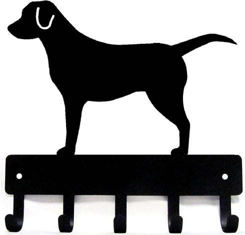 Labrador Retriever - Key Holder & Dog Leash Hanger for Wall - Large 9 inch Wide with 5 Hooks - Made in USA...