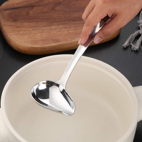 Sauce Ladle, BuyGo Drizzle Spoon with Spout Gravy Soup Ladle, Stainless Steel Kitchen Utensil, Mirror Polish & Dishwasher Safe, 8.67 Inch, Silver...