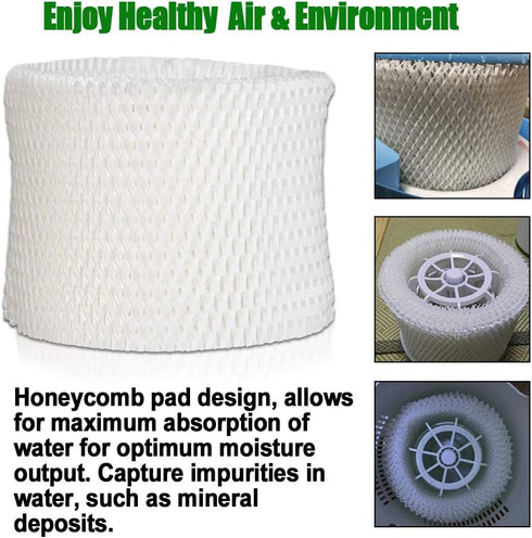 HIFROM Replace Air Humidifier Wick Filter for Philips HU4801/02/03 HU4102 HU4801 HU4803 HU4811 HU4813 Humidifier Parts Accessory (4pcs)