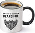 Gelid Don't Hate Me Because I'm Beardiful Coffee Mug - Funny Beard Gift For Him – Birthday or Christmas Gift Idea for Husband, Brother, Dad, Man o...