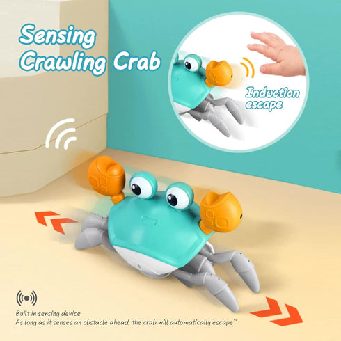 Crawling Crab Baby Toys - Infant Tummy Time Toy Gifts 3 4 5 6 7 8 9 10 11 12 Babies Boy Girl Dancing Walking Moving Learning Crawl 0-6 to 12-18 Mo...