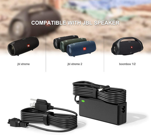 Replacment for JBL Xtreme 2 Charger Compatible with JBL Boombox, Xtreme, Extreme Portable Wireless Bluetooth Waterproof Speaker 8.8FT 19V Replacme...