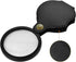 6X Mini Pocket Magnifying Glass Folding Pocket Magnifier Loupe with Rotating Protective Holster Leather Pouch for Reading,Science Class,Hobby (Bla...