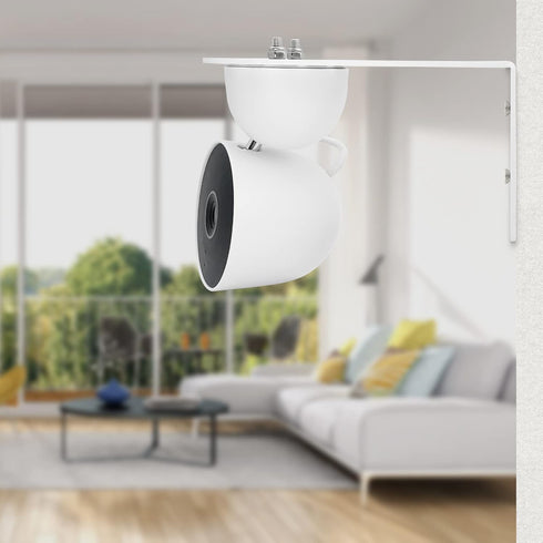 Metal Wall Mount Holder fits for Google Nest Indoor 2nd Generation Wired Security Cam, Flexible Installation Camera Shelf for Better View Angle Mo...