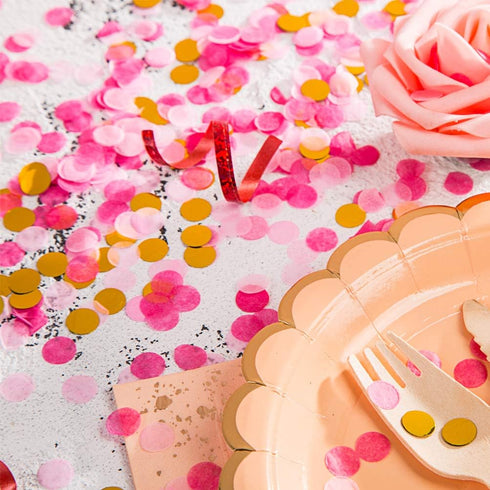 Tissue Confetti Circle Dots for Table Wedding Birthday Party Decoration, 1cm in Diameter (gold,pink,hot pink,60 grams)...