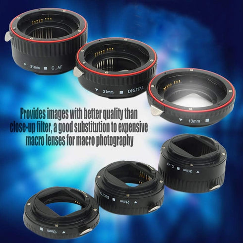 Lens Adapter Rings Set, Auto Focusing Macro Extension Lens Adapter Tube Rings Set Auto Focus Macro Extension Tube for Canon EF Mount...