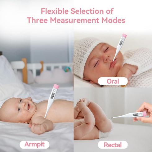 Digital Oral Thermometer for Adults and Children with LCD Display, Oral Thermometer for Baby with Fever Alarm Rectal & Underarm Use, Fast Reading ...